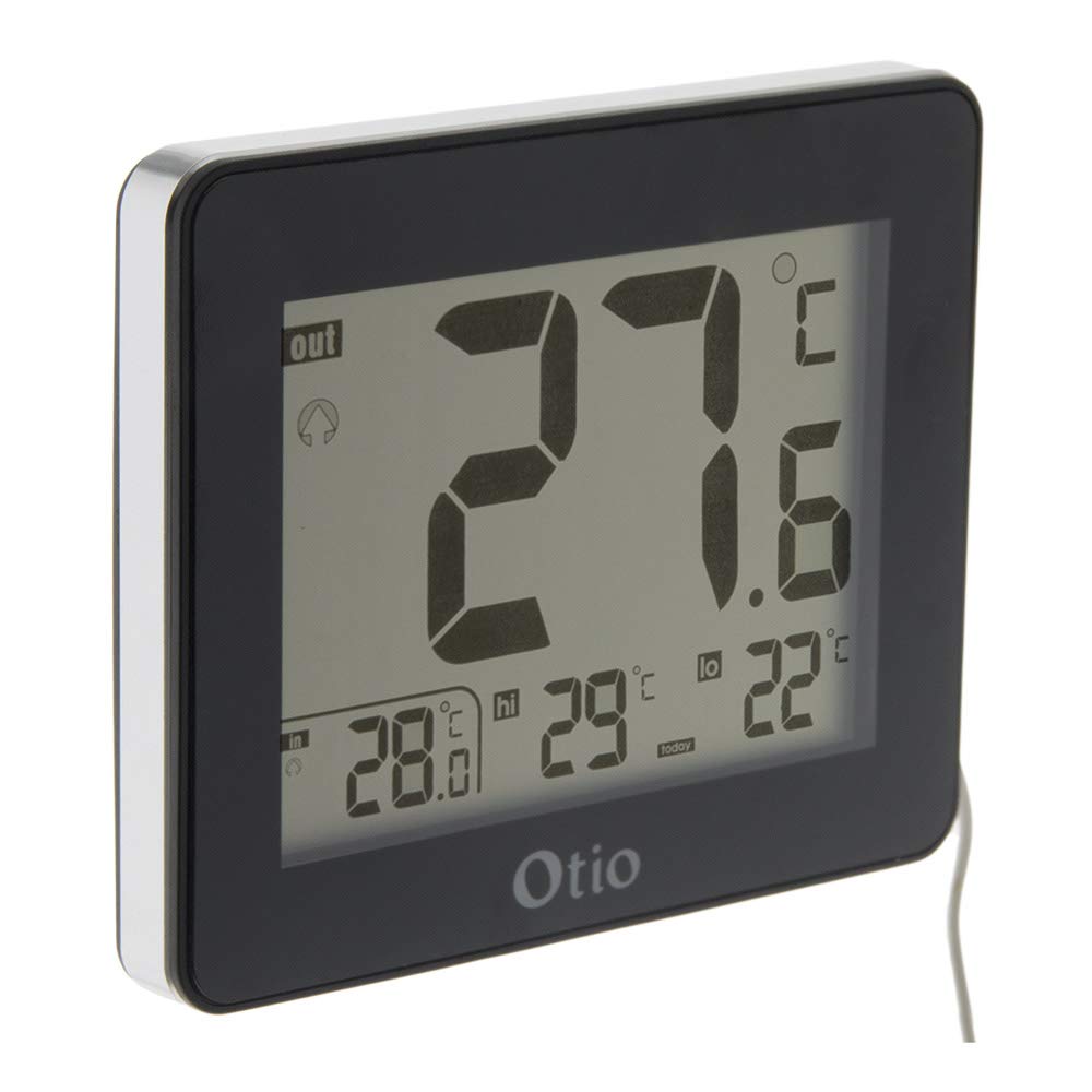 Zenitech Otio - 936062-Indoor/Outdoor Thermometer with Probe Cable-Black