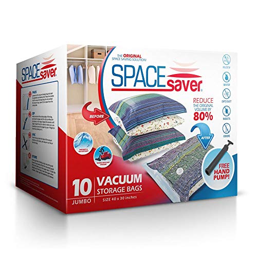 Spacesaver Vacuum Storage Bags (Jumbo 10 pack) Save 80% on Clothes Storage Space - Vacuum Sealer Bags for Comforters, Blankets, Bedding, Clothing - Compression Seal for Closet Storage. Pump for Travel. - Thumbnail 7