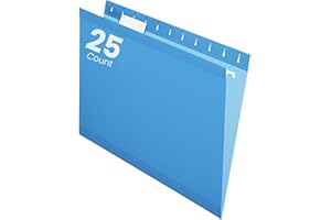 Pendaflex Reinforced Hanging File Folders, Letter Size, Blue, 1/5 Cut, 25/BX (4152 1/5 BLU)