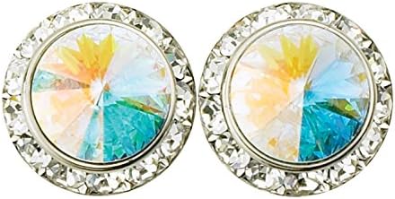 Rhinestones Unlimited 11mm Clip-On Earrings With Swarovski Crystals,RU029CRY,Clear Crystal,One-Size