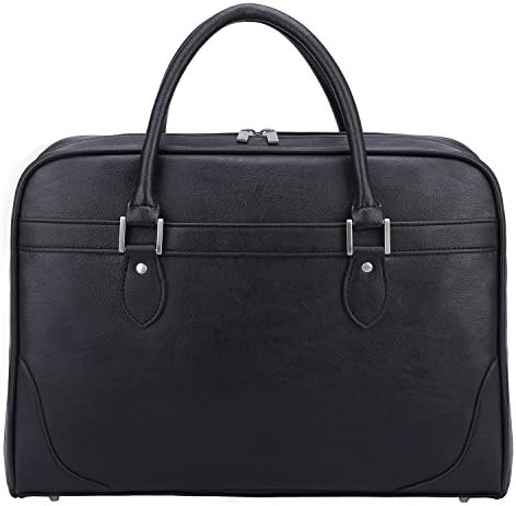 Ronts Men's 15.6 inch Laptop Computer Briefcase Soft PU Leather Zipper Business Messenger Bag