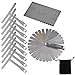 TIMESETL 32 Blades Steel Feeler Gauge Dual Marked Metric and Imperial Gap Measuring Tool + 9 Understring Radius Gauge Luthier Tools + String Action Ruler for Guitar and Bass Setup