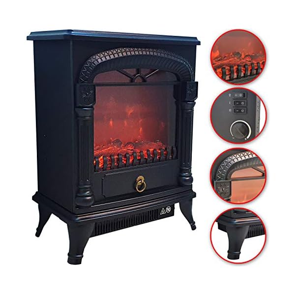 Elektrokamin mit Heizlüfter 1950W Elektro Kamin Elektrischer Heizung