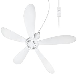 SCOOYEEES 28inch Ceiling Fan AC 110V Portable