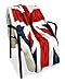 Home Essentials DII Reversible Ultra Plush Sherpa Printed Throw Blanket for Bedroom, Couch, Car, Gift, Dorm, 50 by 60-Inch, British Flag