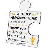 Team Gifts for Employees, Teamwork Gift Thank You Appreciation Gifts for Employees Coworkers Work Team Acrylic Puzzle Piece Plaque Sign Office Desk Decor