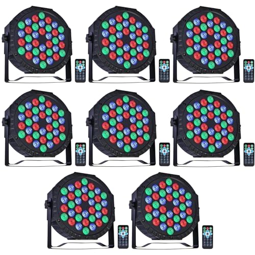 ZHENNBY Par Licht Bühnenlicht, 36 LED RGB Partylicht Strahler Discolicht DMX Scheinwerfer mit Fernbedienung 4Modi Light für Bar, Bühnen, Party, DJ, Ha