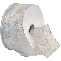 Morex Ribbon Snowflake Wired Sheer Glitter Ribbon