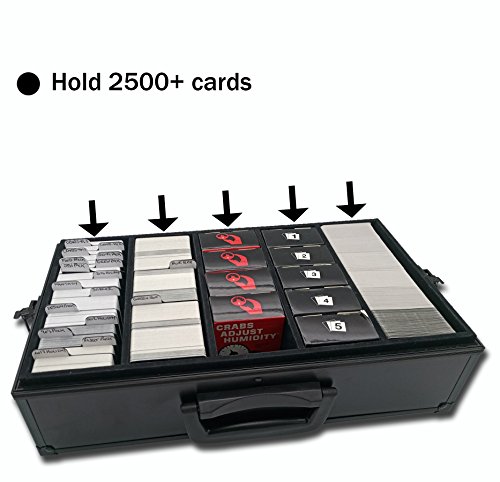 The Big Black Metal Box (BBB/CAH Edition) | Suitable for Cards Against Humanity, Magic The Gathering, Yugioh, Etc (Game Not Included) | Includes 8 Dividers | Fits up to 2500 Loose Unsleeved Cards