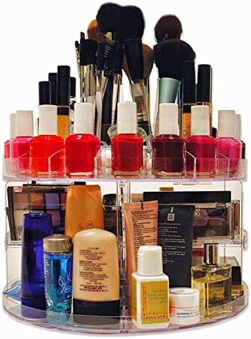 Rotating Glam Candy Cosmetic Organizer Makeup Box Brush Holder Holds up to 200 Items Spins 360 Degrees