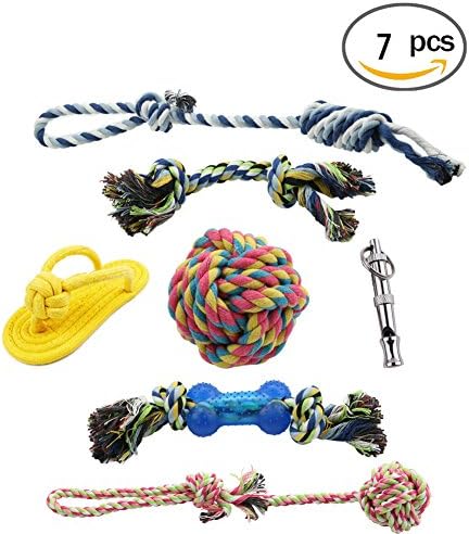 Pet Rope Toys , Dog Toy for Large &amp; Medium &amp; Small Dogs - Indoor and Outdoor Dog Toys , Healthy Teeth Clean Dog Chew Toys (7 PCS)