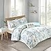 MI ZONE Tamil Comforter Set Twin/Twin XL Size - Blue White, Floral – 3 Piece Bed Sets – Ultra Soft Microfiber Teen Bedding for Girls Bedroom