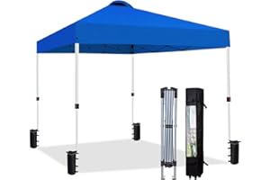 KEDY 10x10 Heavy Duty Pop Up Canopy Tent, Easy Setup Instant Outdoor Canopy with Vented Top and Wheeled Bag, Bonus 8 Stakes and 4 Ropes, Great for Trade Shows, Events, Blue