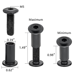 Xrfoiniu 50Pcs Black M8x20mm Furniture Bolts