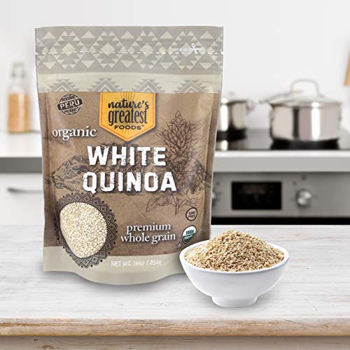Nature's Greatest Foods, Organic Premium Whole Grain White Quinoa, Gluten Free, Non-GMO, 16 Ounce