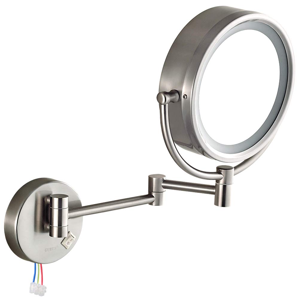 GURUN 8.5 Inch LED Lighted Wall Mount Hardwired Makeup Mirror with 10x