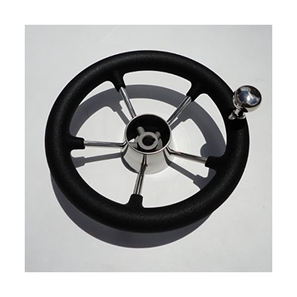 Yacht-Boat-SS-Wheel-With-PVC-Foam-Knob-5-Spoke-Size-115