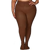MERYLURE Ultra Plus Size Tights for Women Up To 6x, Semi Opaque Control Top Nylon Pantyhose,High Waist Fashion Stockings