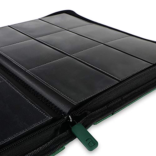 Vault X Premium eXo-Tec Binder - 9 Pocket Trading Card Album Folder - 360 Side Loading Pocket Binder for TCG (Green)