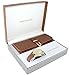 Gino Milano Women's Gold Leather Band Watch & Matching Tri-Fold Wallet Set - Brown