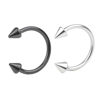 FB 16G 8mm Nose Ring Hoop Horseshoe Nose Ring Circular Stainless Steel Nose Septum Piercing Body Jewelry