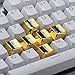 HUO JI Double Shot Keycap Set -104 Translucent Backlit Key Cap, Golden Metal Color for All Mechanical Keyboards with Key Puller