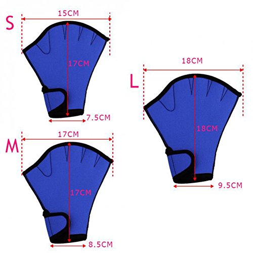 image for Geekercity Aquatic Fit Swim Training Gloves, Aqua Webbed Swimming Glov