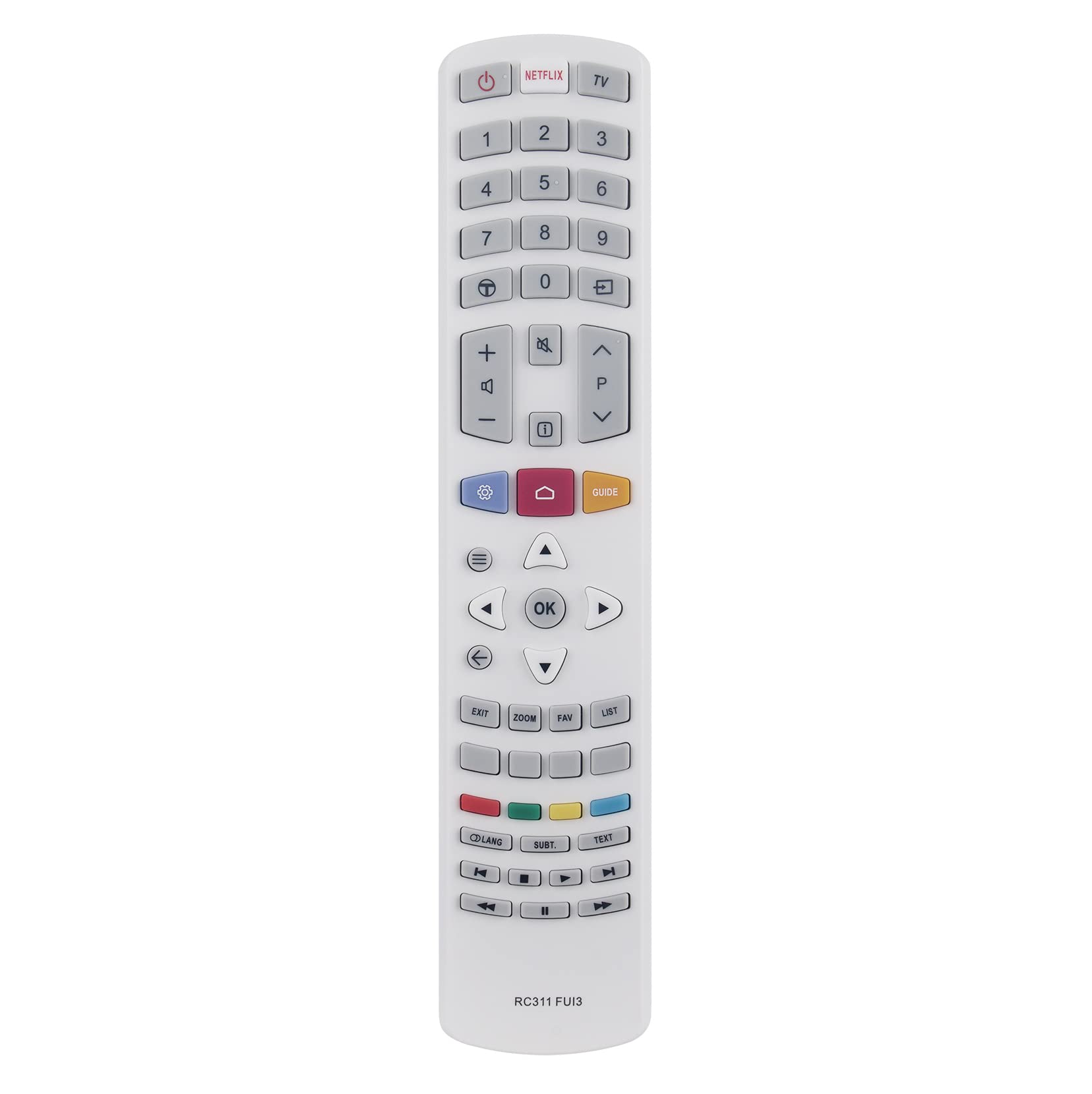 AULCMEET RC311-FUI3 RC311 FUI3 FUI2 Replacement Remote Control Compatible with TCL Thomson UHD Android Smart TV 49UV6416W 55UV6416W RC311 FUI1 RC311-FUI1