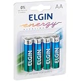 Kit Pilhas Alcalinas com 4X AA, Elgin, Baterias
