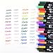 24 Marker Pens - Dual Tip Brush Pens with Fineliner Tip 0.4mm Art Markers for Adult Coloring Books, Drawing, Underlining (Pack of 24)
