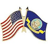 US Navy and USA Flag Military Lapel Pin 1-1/4 Inches