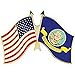 US Navy and USA Flag Military Lapel Pin 1-1/4 Inches