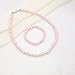 JSEA 8mm Faux Pearl Necklace Elastic Bracelet Jewelry Set Beige White Pink Fake Pearl Jewelry