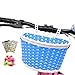 Kid's Bike Basket, Front Handlebar Boy's Bicycle Basket with 3 Pcs Alphabet Flower Animal Stickers, 36 Pcs Bike Wheel Spokes for Kids Chirlden Gift DIY Sets - Blue