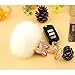 JOUDOO Fluffy Fur Ball Keychain With Gift Box Fox Head Pom Pom Keyring GJ020 (purple)