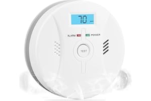 SHYEEH Smoke and Carbon Monoxide Detectors, Combination Smoke Alarm and Carbon Monoxide Detector Battery Powered, CO Detector Alarm with Sensitive Sensor, Sound Warning and LCD Display, CDR-803