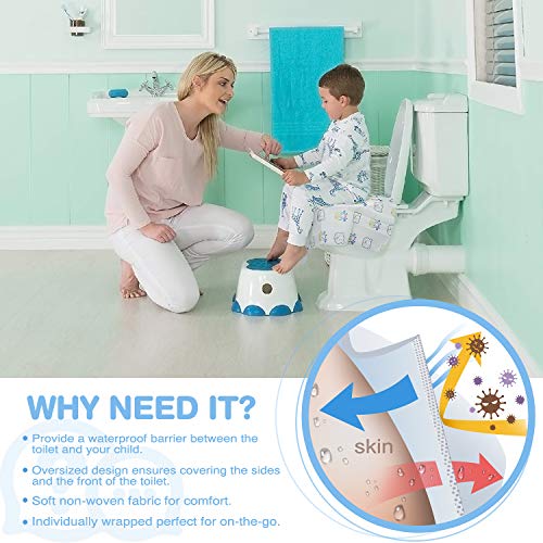 Disposable Toilet Seat Covers Extra Large 20 Packs Perfect for Adults and Kids Potty Training with Individually Wrapped Home Travel Use (Cartoon)