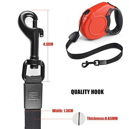 Retractable Dog Leash, FuPany Dog Walking Leash 26ft for Medium Large Dogs Up to 88lbs with Anti-Slip Handle (Red)