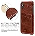 iPhone X Case, Benuo [Card Slot Vintage Series] Genuine Leather Case with 2 Card Slots, Ultra Slim Leather Case Back Cover for iPhone X (Stylish Brown)