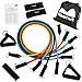 Reehut Resistance Bands - 12-Piece Set Includes 5 Exercise Tubes, Door Anchor, 2 Foam Handles, 2 Ankle Straps, Manual and Carrying Case