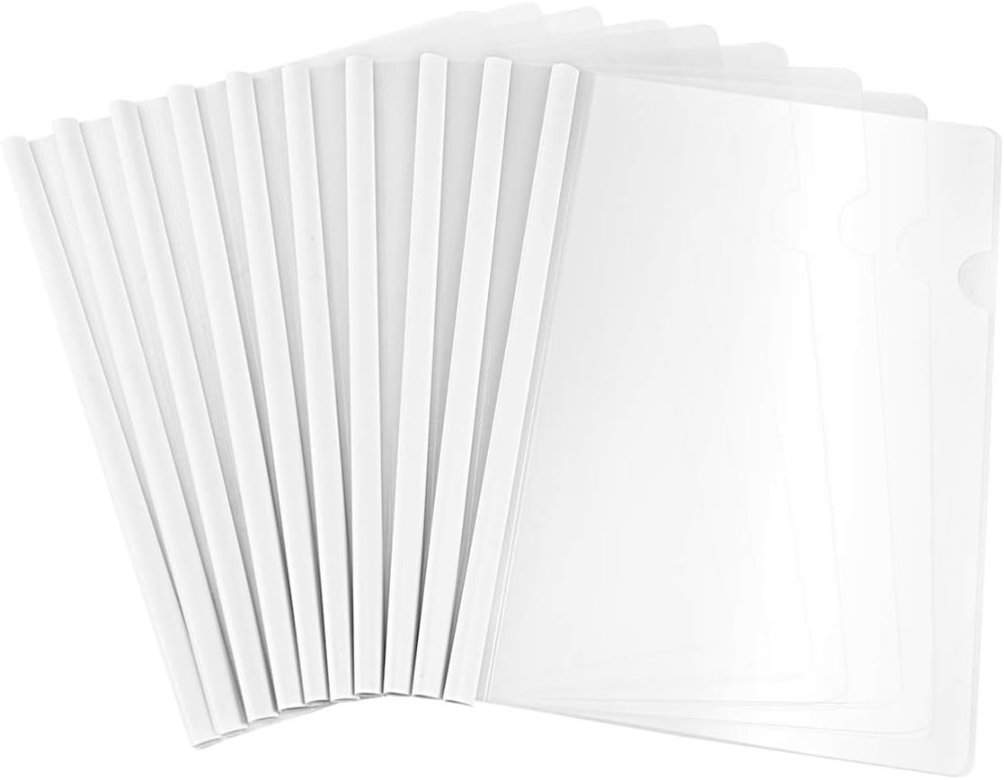 TOYANDONA Clear Report Covers with U-Type Sliding Bar A4 Transparent Resume Presentation File Folder Organizer Binder, Pack of 10