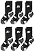 Starter Boys' 6-Pack Athletic Crew Socks, Amazon Exclusive, Black, Medium (Shoe Size 4-9.5)