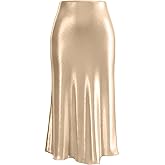 materasu Satin High Waisted Maxi Skirt Silk A-Line Spring Summer Casual Long Skirts for Women