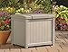 Suncast 22-Gallon Small Box-Lightweight Resin Indoor/Outdoor Storage for Seat Cushions and Gardening Tools Store Items on Deck, Porch, or Patio, Tan