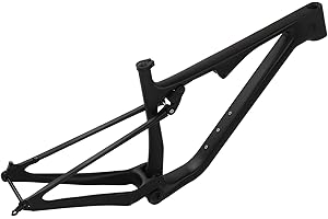 Mountain Bike Frame, 17in 29ER Full Suspension Shock Absorption Carbon Fiber Bike Frame for Riding