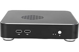 Tomantery Mini ITX Black Aluminum Alloy Desktop Computer Case Good Heat Dissipation Compact HTPC Case for Home Video Computer