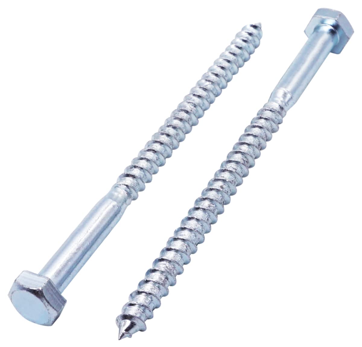SKIR'CO (20 pcs) DIN 571 Zinc Plated Steel Hexagon Head Wood Screws M8 x 120 mm, Coach Screws, Hex Screw, Lag Bolts