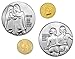 Good Luck Vintage Silver and Gold Finished Nymphs Coin Set - Lucky Heads Tails Challenge Coins by Thompson Emporium