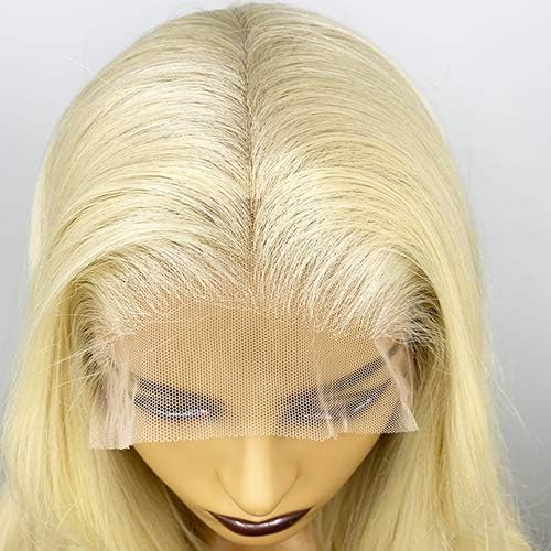 Long Fashion Blonde Lace Wig 613 Color Futura Fiber 13X6 Glueless Long Natural Wavy Middle Part Synthetic Lace Front Wigs For Women Half Hand Tied Japanese Futura Heat Resistant 22 Inch Daily Use - Image 5