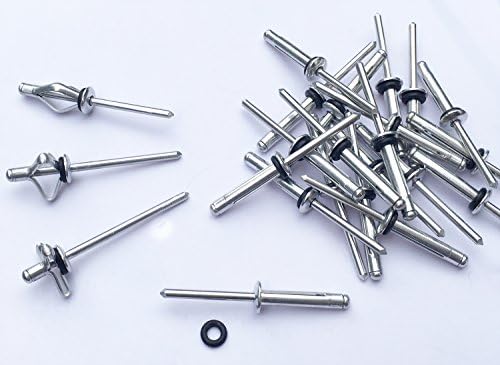 Bieroog 3/16 Tri-Grip Blind Rivet Aluminum for installing Kayak Canoe and Boat Accessories Pack of 20